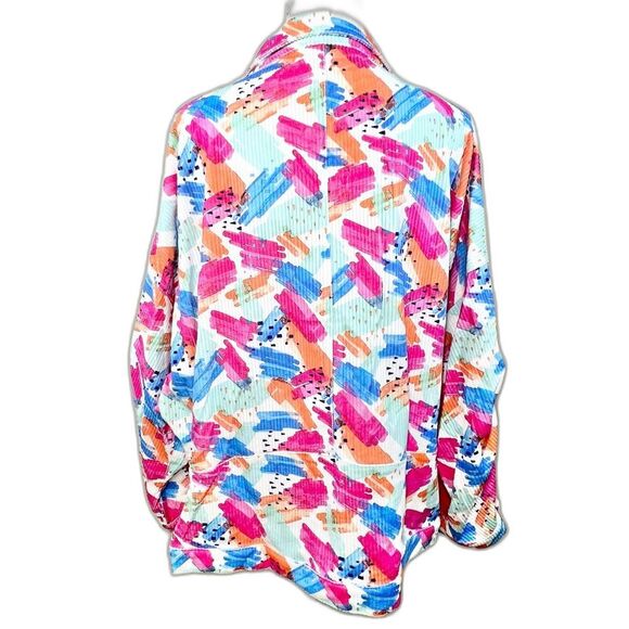 NWT Emily Wonder Corduroy Button Down Shacket Brush Stroke Print 2X - Picture 6 of 10